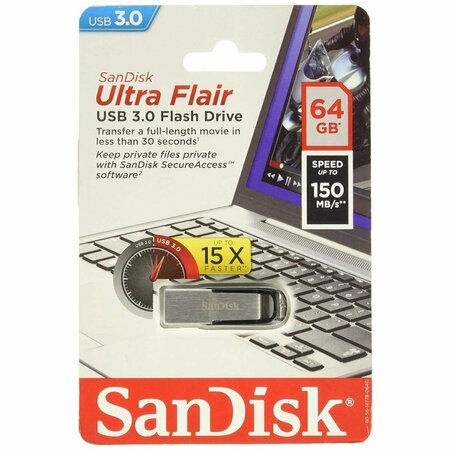 SANDISK Ultra Flair USB 3.0 Flash Drive, 64 GB SDCZ73-064G-A46